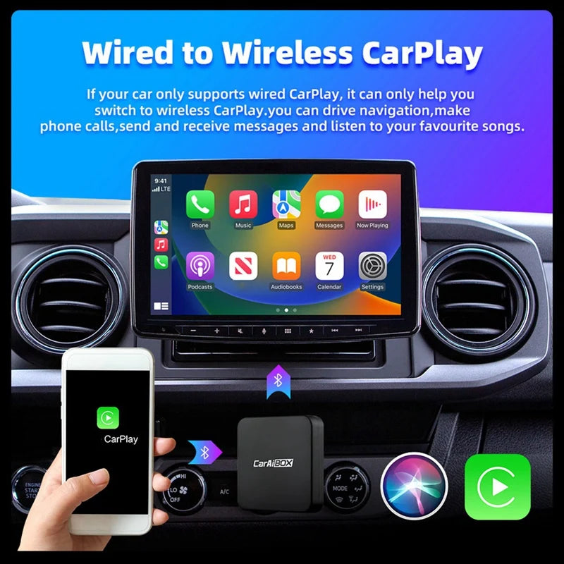 Car AI BOX 2-In-1 Wireless Android Auto CarPlay Adapter